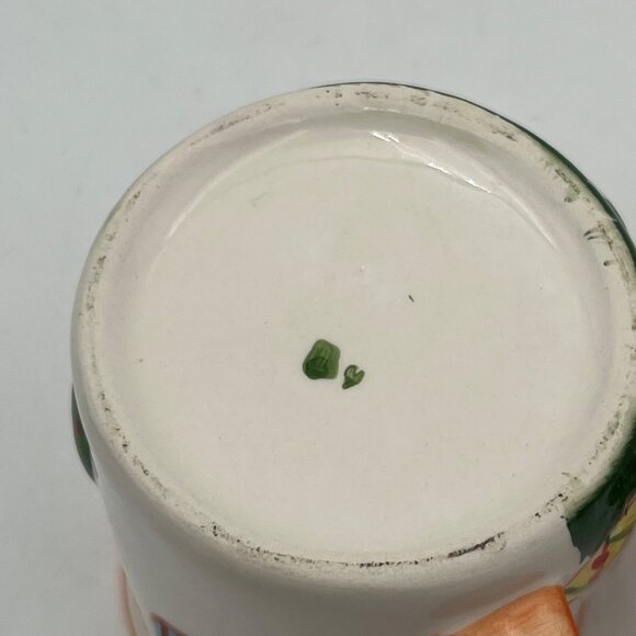 Set Of 2 Ceramic Easter Bunny Mugs Balloon EggOrange Rim & Handle Hand-Painted - Picture 6 of 10